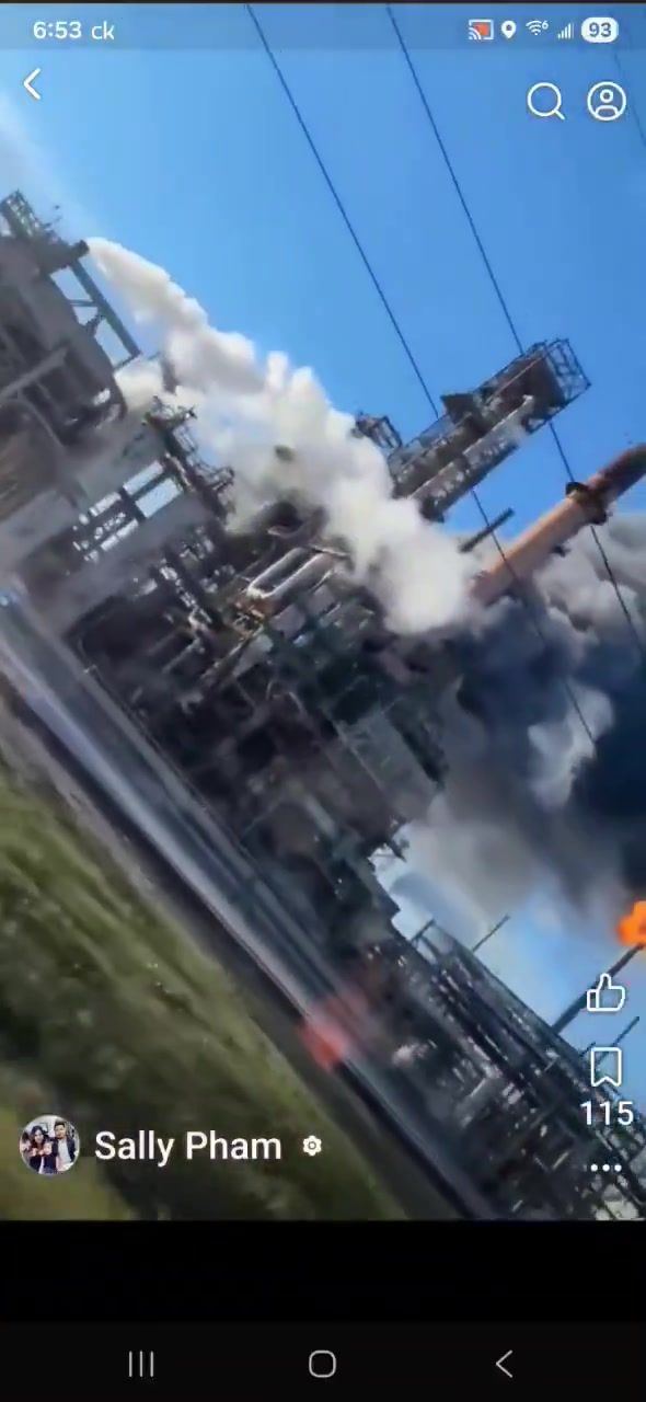 Smoke is seen billowing from Valero refinery in Port Arthur, Texas following reports of an explosion