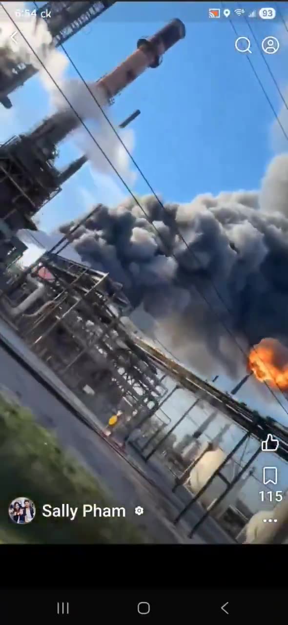 Smoke is seen billowing from Valero refinery in Port Arthur, Texas following reports of an explosion