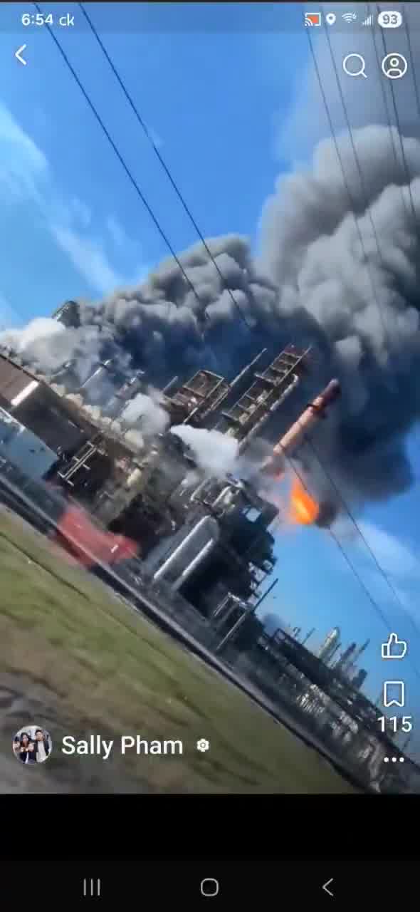 Smoke is seen billowing from Valero refinery in Port Arthur, Texas following reports of an explosion