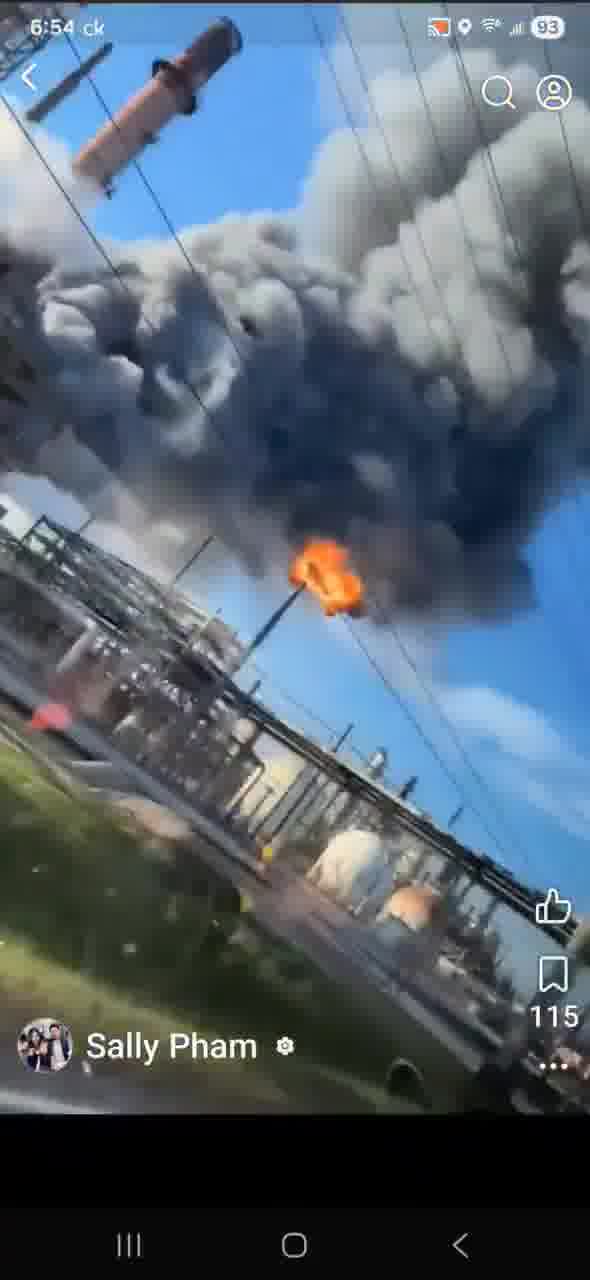 Smoke is seen billowing from Valero refinery in Port Arthur, Texas following reports of an explosion