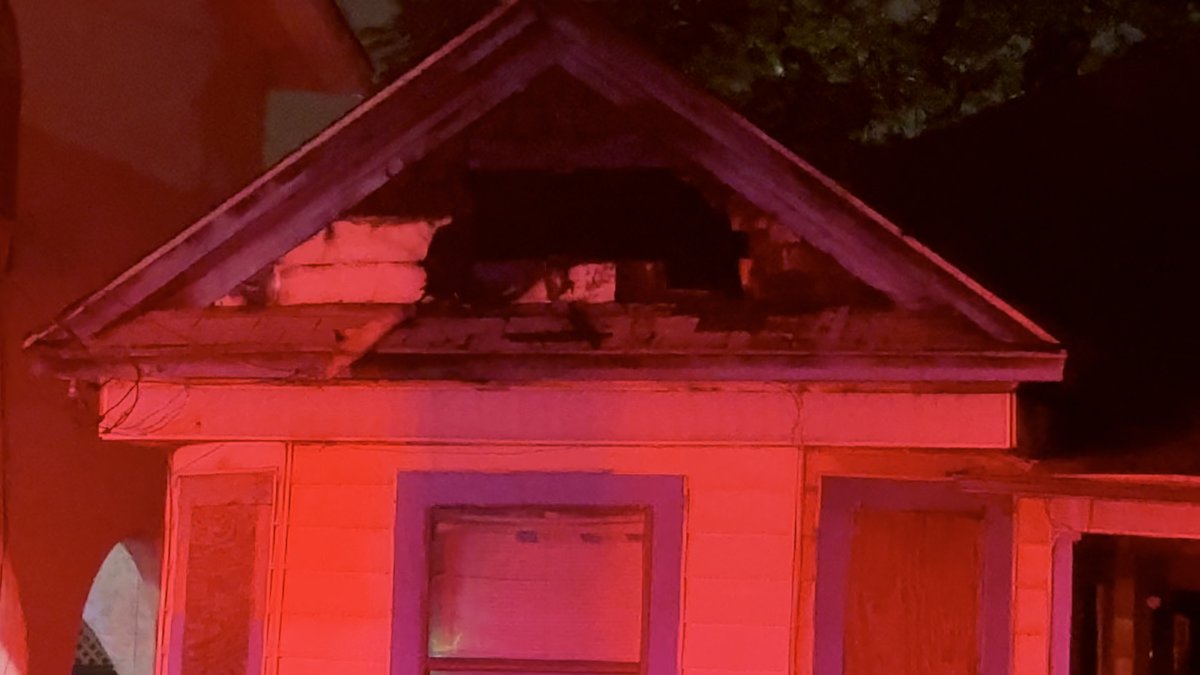 A portion of a roof collapsed while crews were battling a duplex fire on the South Side