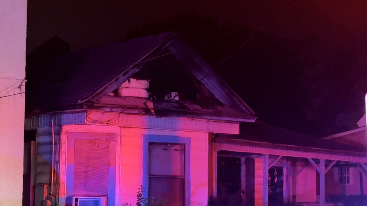 A portion of a roof collapsed while crews were battling a duplex fire on the South Side