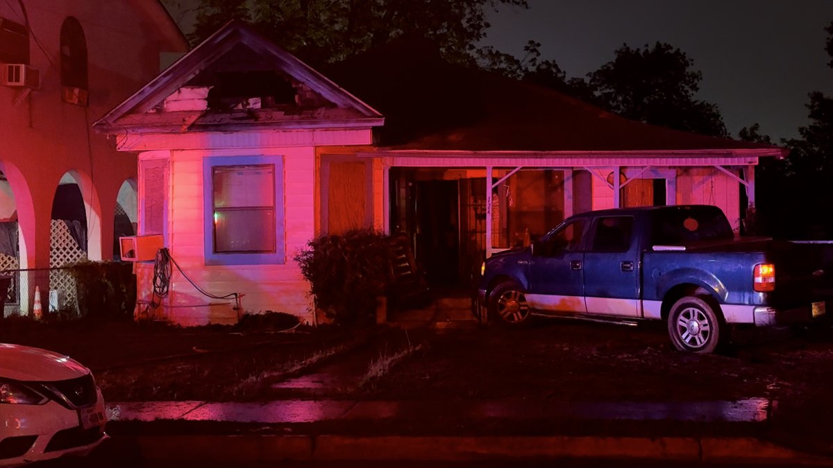 A portion of a roof collapsed while crews were battling a duplex fire on the South Side