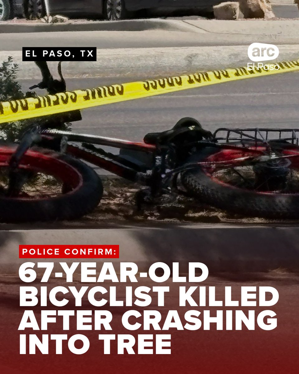 Police confirm: a 67-year-old bicyclist died when he crashed into a tree near the intersection of N. Zaragoza Rd. and New World Dr. in East ElPaso