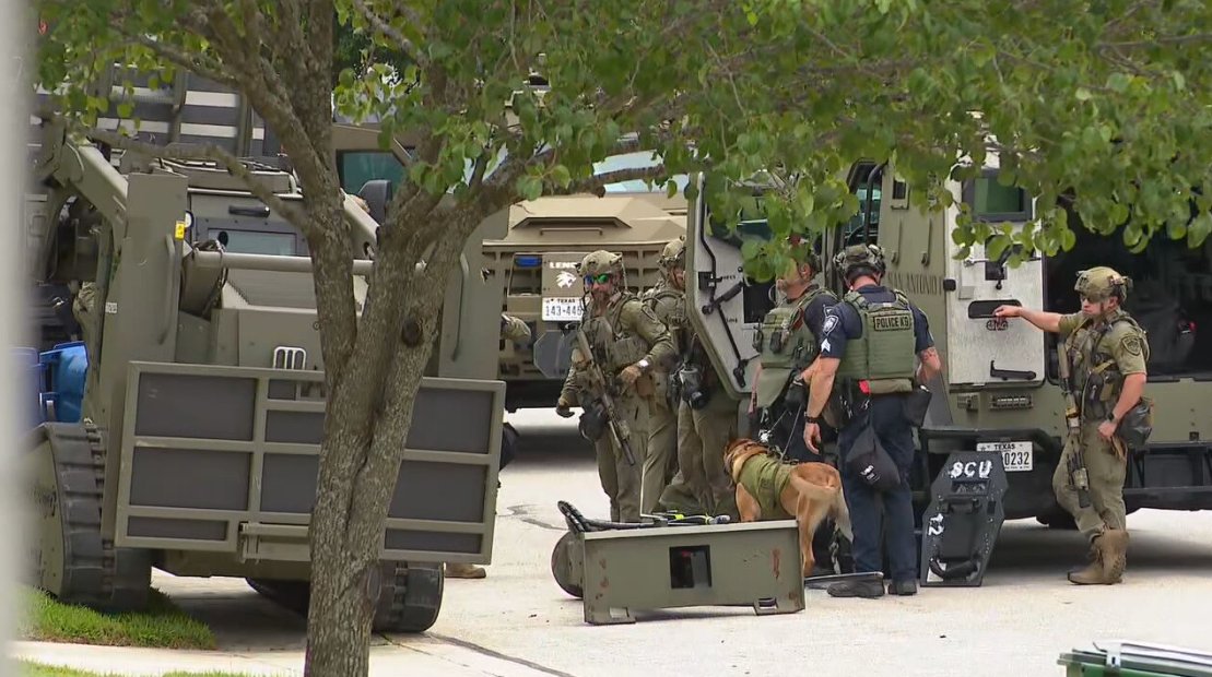 A San Antonio police officer is recovering after being shot during a deadly domestic violence incident that escalated into an hours-long SWAT standoff in a Stone Oak neighborhood on Friday