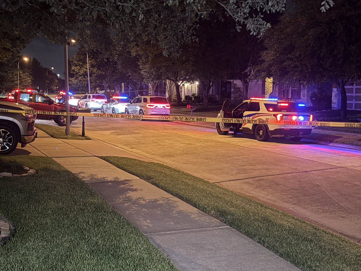 Two deceased adult persons on-scene, apparent murder-suicide. A child was in the home at the time, unharmed. Baldwin Springs Court near Tomball.
