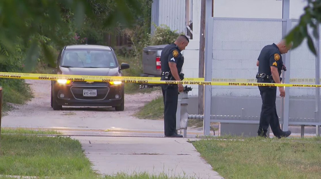 A robbery at an East Side park turned violent early Monday when a victim was shot in the foot. Police say the suspect fled after the robbery, and a search involving a SAPD helicopter is underway